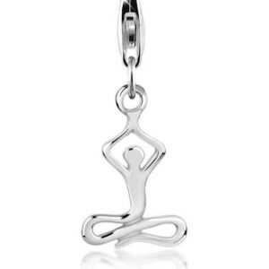 Nenalina Charm-Einhänger Yoga Symbol Anhänger Lotussitz 925 Silber