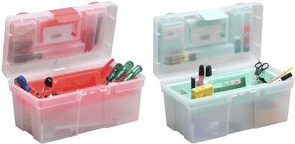 allit Aufbewahrungskoffer McPlus Clear 16, PP, grün aus Polypropylen, transparenter Koffer mit Klappverschluss, - 1 Stück (416413)