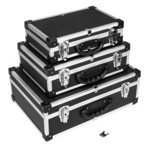 anndora Aluminium Rahmen Koffer schwarz 3-in-1 Werkzeugkoffer Set Universalkoffer Transportkoffer
