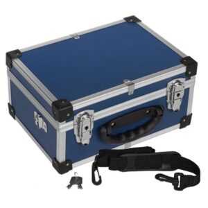 anndora Werkzeugkoffer Alukoffer, Alu-Koffer, Alurahmen, Multikoffer (blau), abschließbar, mit Tragegurt