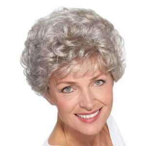 AUKUU Kostüm-Perücke Perücke Perücke 4 Zoll cremefarbene Damen mittleren Alters im, täglichen Stil kurze Haare Rose Mesh Perücke Kopfbedeckung