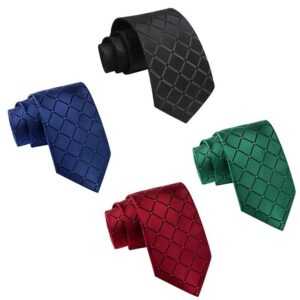 Avisto Krawatte 4PCS Corbatas De Hombre - ¡Clásicas De Cuadros Satén 8cm