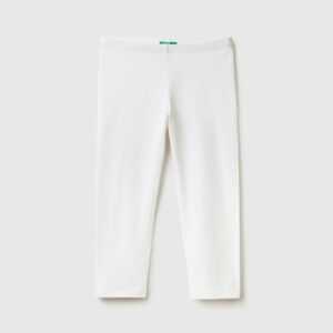 Benetton, 3/4-leggings Aus Elastischer Baumwolle, größe 2XL, Weiss, female
