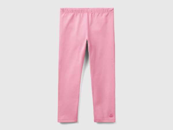 Benetton, Leggings Aus Stretchiger Baumwolle, größe 90, Pink, female