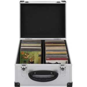 Bonnevie - CD-Koffer für 40 CDs Aluminium abs Silbern vidaXL496630