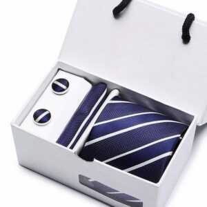 FIDDY Krawatte Herren Krawatte Geschenkbox 3-teiliges Set, Businesskrawatte, Hochzeitskrawatte für Männer
