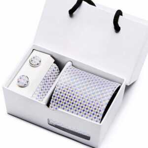 FIDDY Krawatte Herren Krawatte Geschenkbox 3-teiliges Set, Businesskrawatte, Hochzeitskrawatte für Männer