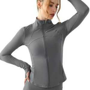 FIDDY Yoga & Relax Shirt Langärmlige Yoga-Jacke mit Stehkragen für Outdoor-Laufsport