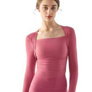 FIDDY Yoga & Relax Shirt Langärmliges Yoga-Top für Damen mit Brustpolster