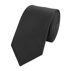 Fabio Farini Krawatte Einfarbige Herren Schlips - Unicolor Krawatten in 6cm Breite (ohne Box, Unifarben) Schmal (6cm), Schwarz