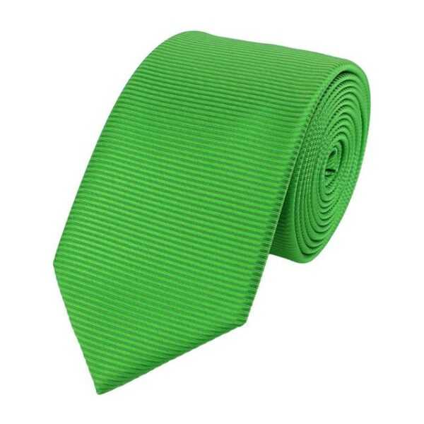 Fabio Farini Krawatte Grüne Herren Schlips - Krawatten mit Farbton Grün in 6cm (ohne Box, Gestreift) Schmal (6cm), Grün gestreift