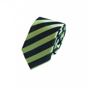 Fabio Farini Krawatte Grüne Herren Schlips - Krawatten mit Farbton Grün in 6cm (ohne Box, Gestreift) Schmal (6cm), Grün/Schwarz