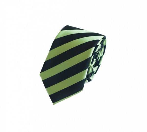 Fabio Farini Krawatte Grüne Herren Schlips - Krawatten mit Farbton Grün in 6cm (ohne Box, Gestreift) Schmal (6cm), Grün/Schwarz