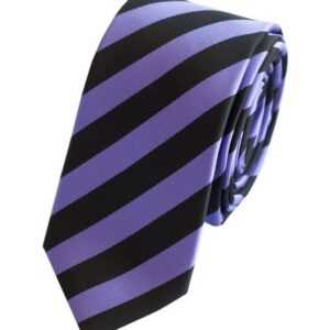 Fabio Farini Krawatte Herren Krawatte Lila - verschiedene Lila Männer Schlips in 6cm (ohne Box, Gestreift) Schmal (6cm), Lila Schwarz - Clear Purple/Black