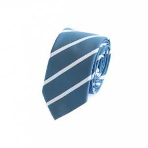 Fabio Farini Krawatte Herren Krawatten Blautöne - klassische Männer Schlipse in 6cm (ohne Box, Gestreift) Schmal (6cm), Blau/Weiß mit feiner Struktur