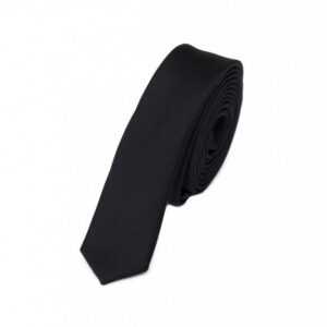 Fabio Farini Krawatte Schmale Herren Schlips - Moderne Slim Krawatten in 3cm Breite (ohne Box, Unifarben) Schmal (3cm), Schwarz