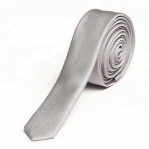 Fabio Farini Krawatte Schmale Herren Schlips - Moderne Slim Krawatten in 3cm Breite (ohne Box, Unifarben) Schmal (3cm), Silber