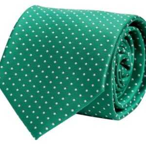 Fabio Farini Krawatte verschiedene Herren Krawatten - Schlips mit Punkten in 8cm Breite (ohne Box, Gepunktet) Breit (8cm), Grün (Weiß)