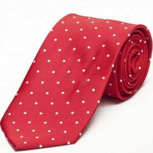 Fabio Farini Krawatte verschiedene Herren Krawatten - Schlips mit Punkten in 8cm Breite (ohne Box, Gepunktet) Breit (8cm), Rot (Weiß)