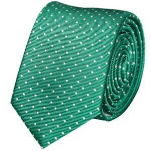 Fabio Farini Krawatte verschiedene Herren Schlips - Krawatten mit Punkten in 6cm Breite (ohne Box, Gepunktet) Schmal (6cm), Grün (Weiß)