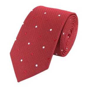 Fabio Farini Krawatte verschiedene Herren Schlips - Krawatten mit Punkten in 6cm Breite (ohne Box, Gepunktet) Schmal (6cm), Rot (Rot, Weiß)
