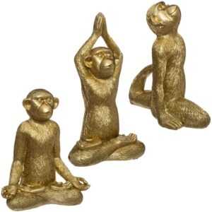 Fééric Lights And Christmas - Golden yoga monkeys größe 17cm 3 stück - Feeric lights & christmas - golden