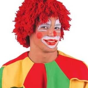 Funny Fashion Kostüm-Perücke Clown Perücke mit Wolle - Rot, Party Karnevalskos
