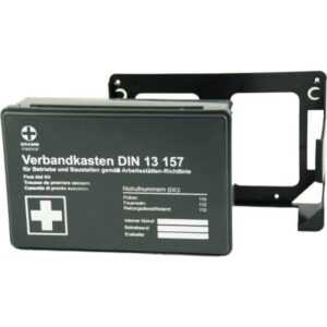 GRAMM medical Erste-Hilfe-Koffer Gramm Betriebsverbandkasten Mini+ Wandhalterung - DIN 13 157, (Verbandskasten aus Kunststoff)