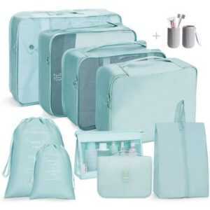 Henreal Kofferorganizer Reisetaschen-Set Multifunktionale Koffer, 9-tlg., Wasserdicht, Gepäck Kleidung Sortieren Aufbewahrung tasche Set