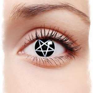 Horror-Shop Farblinsen Pentagramm Halloween Kontaktlinsen ohne Sehstärke