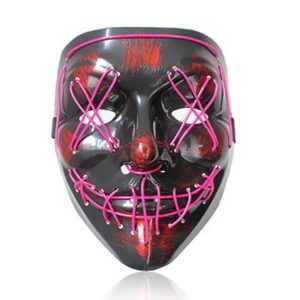 Houhence Verkleidungsmaske Led Purge-Maske, Gruselig, Halloween, leuchtende Maske
