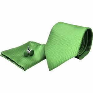 Kostümzubehör Krawatte + Einstecktuch + Manschettenknöpfe - Grün