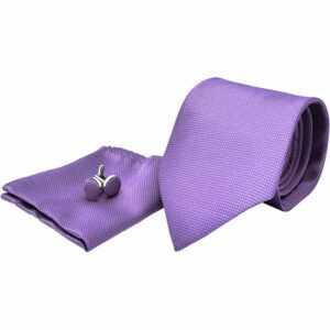 Kostümzubehör Krawatte + Einstecktuch + Manschettenknöpfe - Lt Purple