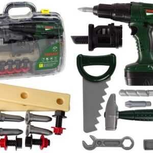 LEAN Toys Kinder-Werkzeug-Set Bauset Koffer Schraubenzieher Batterie Heimwerker Werkzeuge Schrauben