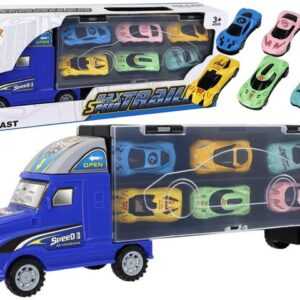 LEAN Toys Spielzeug-Auto Auto Anhänger Koffer LKW Spielzeugautos Sattelauflieger Fahrzeug Truck
