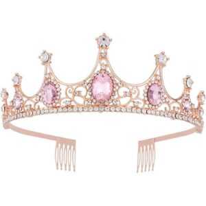 Lubgitsr Diadem Tiara Krone Vintage Stirnband für Prinzessin mit Kamm feste Krone (1-tlg)