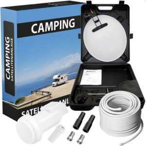Megasat Camping Koffer TV Satellitenanlage Set mit LNB 0.1dB & Sat-Kabel 10m Camping Sat-Anlage