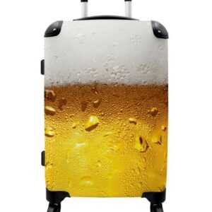NoBoringSuitcases.com© Koffer Bier - Druck - Alkohol 67x43x25cm, 4 Rollen, Trolley, Reisekoffer Medium für erwachsene Männer