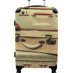 NoBoringSuitcases.com© Koffer Vintage - Koffer - Fotografie 67x43x25cm, 4 Rollen, Mittelgroßer Koffer für Erwachsene, Reisekoffer