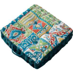 Persisches Exotisches Bodenkissen, Paisley-Muster Meditation Yoga Sitzkissen, Klassischer Stil Knopf Getuftet Quadratisch Tatami-Kissen mit