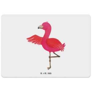 Platzset, Flamingo Yoga - Weiß - Geschenk, Namaste, Yoga Urlaub, Platzset, Tisc, Mr. & Mrs. Panda, (1-St)