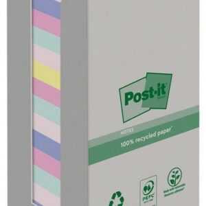 Post-it® Erste-Hilfe-Koffer Haftnotizblock Recycling Notes - 76 x 76 mm, sortiert, 16 x 100 Blatt