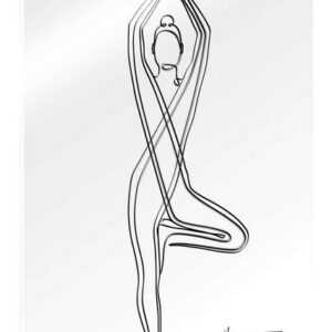 Posterlounge Acrylglasbild Yoga In Art, Baum Pose (Vriksasana) I, Fitnessraum Minimalistisch Grafikdesign