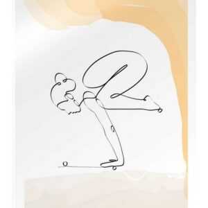 Posterlounge Acrylglasbild Yoga In Art, Die Krähe (Bakasana), Fitnessraum Minimalistisch Illustration