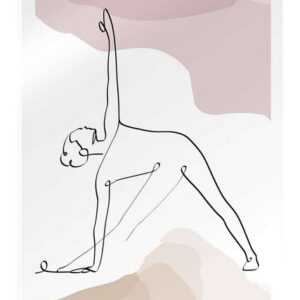 Posterlounge Acrylglasbild Yoga In Art, Dreieck Pose (Trikonasana), Fitnessraum Minimalistisch Illustration