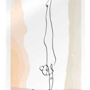 Posterlounge Acrylglasbild Yoga In Art, Handstand (Vrikshasana), Fitnessraum Minimalistisch Illustration