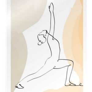 Posterlounge Acrylglasbild Yoga In Art, Krieger Pose I (Virabhadrasana), Wohnzimmer Minimalistisch Illustration