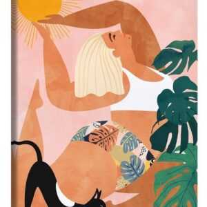 Posterlounge Leinwandbild Uma 83 Oranges, Tropisches Yoga, Wohnzimmer Digitale Kunst