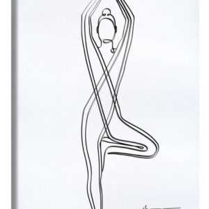 Posterlounge Leinwandbild Yoga In Art, Baum Pose (Vriksasana) I, Fitnessraum Minimalistisch Illustration