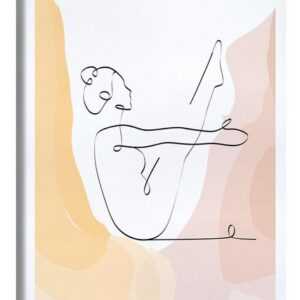 Posterlounge Leinwandbild Yoga In Art, Boot Pose (Navasana), Fitnessraum Minimalistisch Grafikdesign